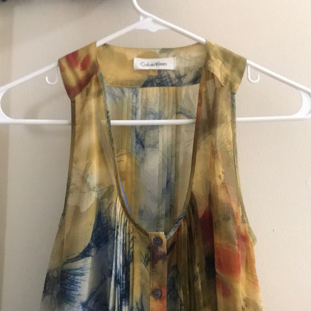 Blue and yellow top